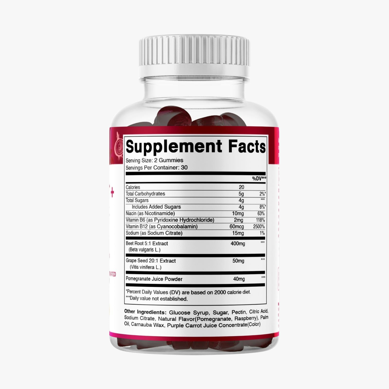Vitamatic primer plano de polvo de remolacha y granada como ingredientes