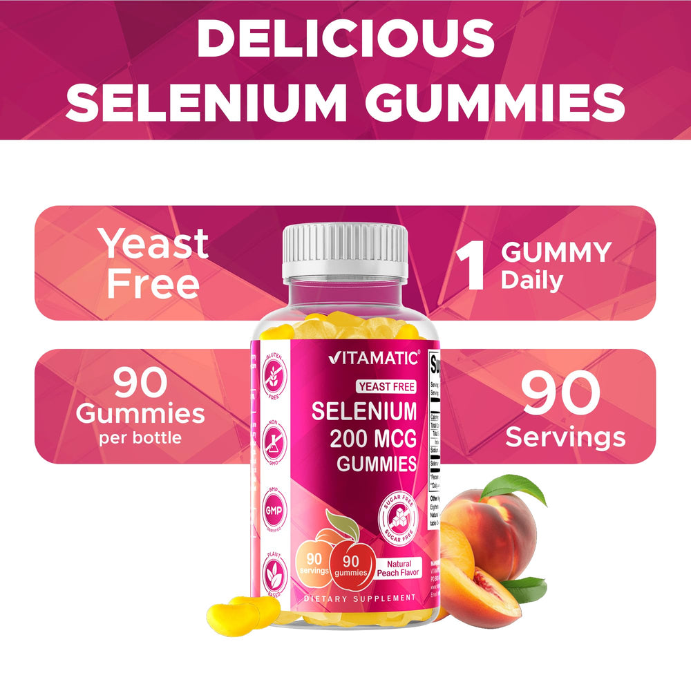 Vitamatic etiqueta nutricional enfocada en 200 mcg por gominola