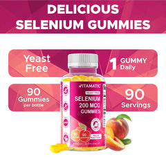 Vitamatic etiqueta nutricional enfocada en 200 mcg por gominola