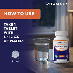 Vitamatic tableta disolviéndose en la lengua para absorción inmediata