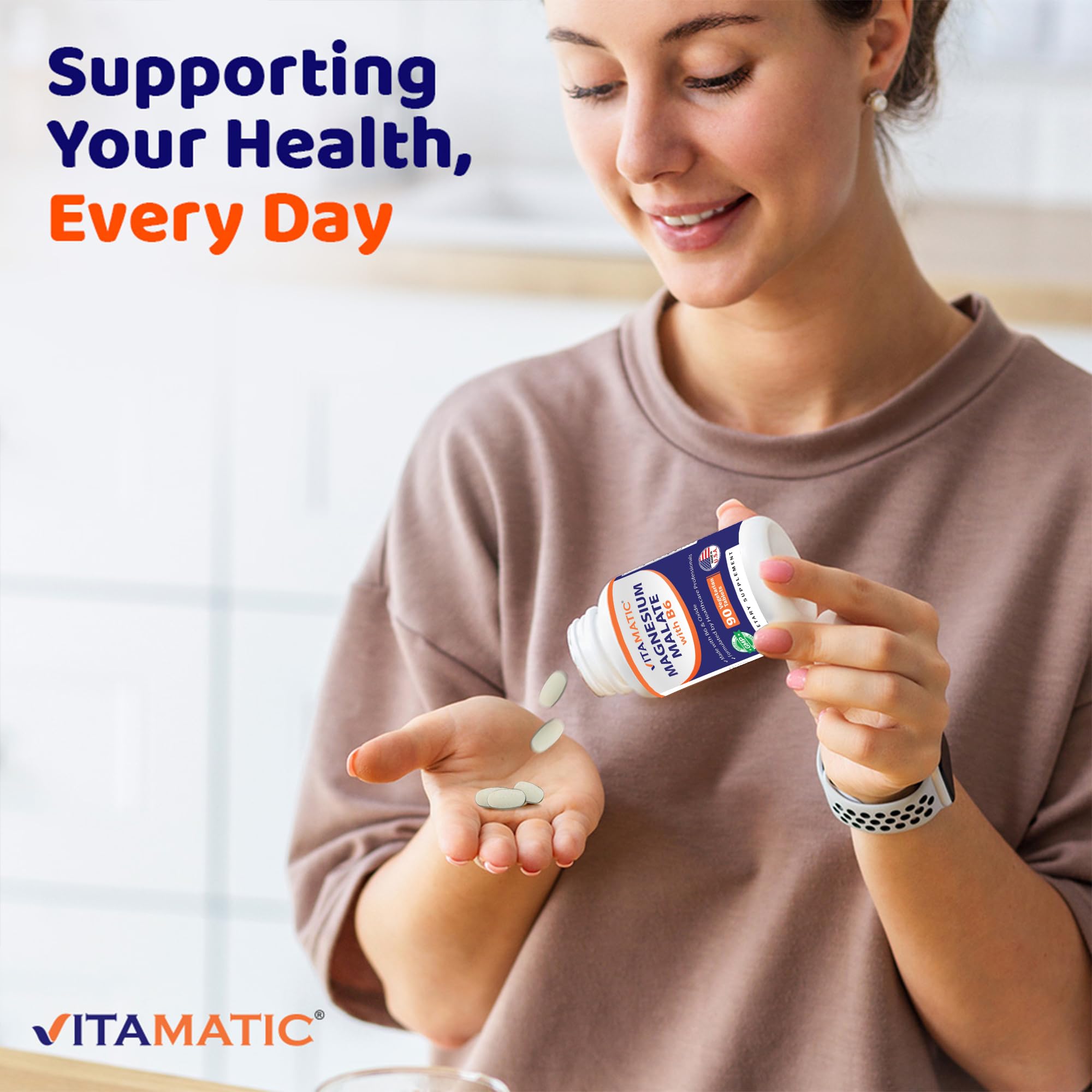 Vitamatic tabletas en tazón sin sabor, alternativa sin aditivos ni colores