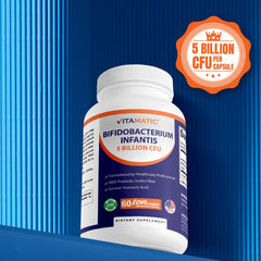 Vitamatic comparación de tamaño y el frasco de 60 cápsulas