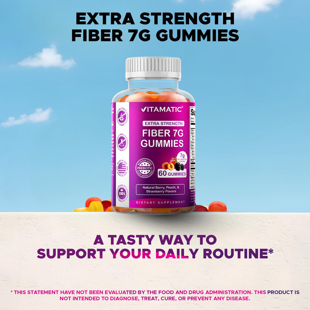 Vitamatic gominolas junto a medidor para referencia de tamaño