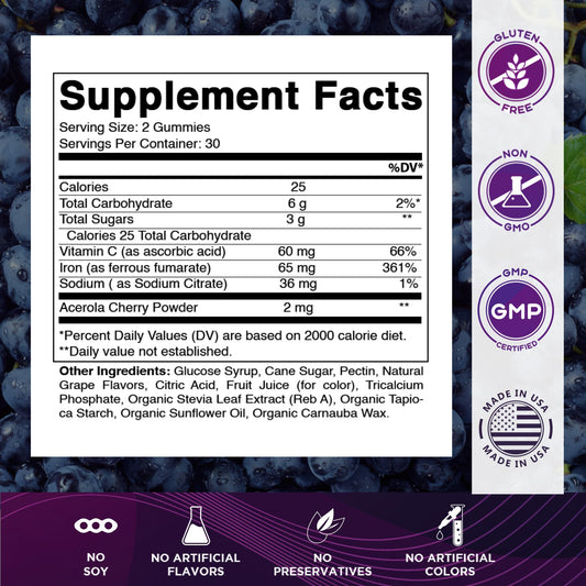 Vitamatic textura de gomita de cerca evidencia pectina y sabor agradable