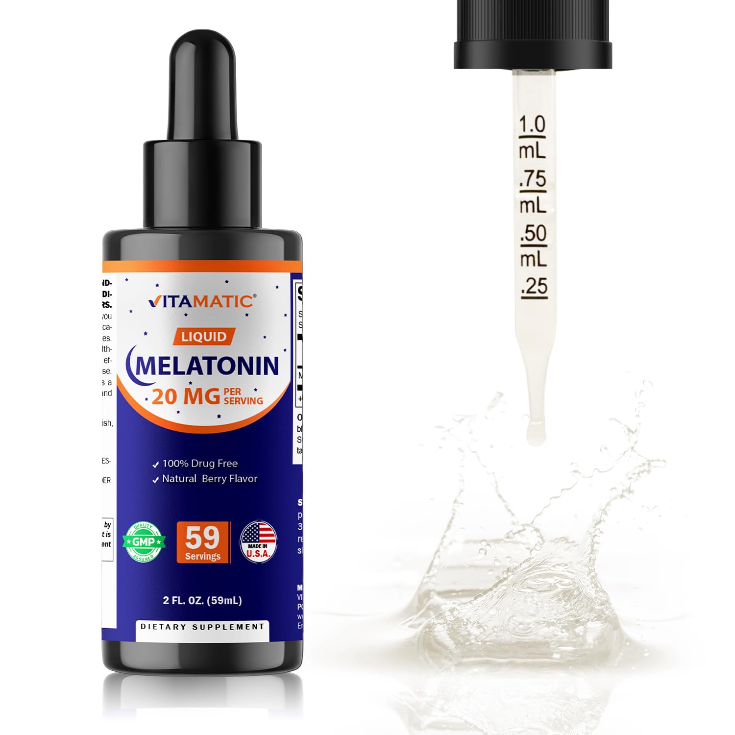 Vitamatic gota sobre cuchara mostrando textura líquida y rápida absorción