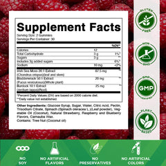 Vitamatic detalle de una gomita en mano, demuestra facilidad y sabor natural