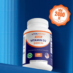 Vitamatic tabletas junto a desayuno sugiriendo uso diario práctico