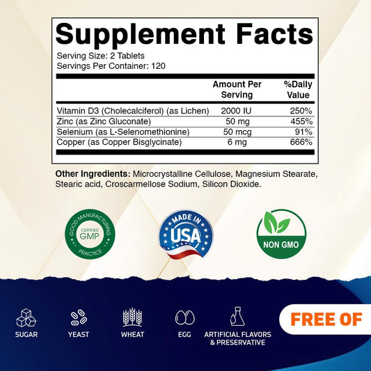 Vitamatic vitamina D3 2000 UI, tableta para la salud ósea y vitalidad.