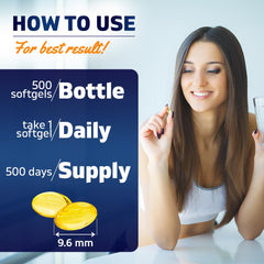 Gota de aceite de oliva extra virgen y cápsula Vitamatic para mejor absorción