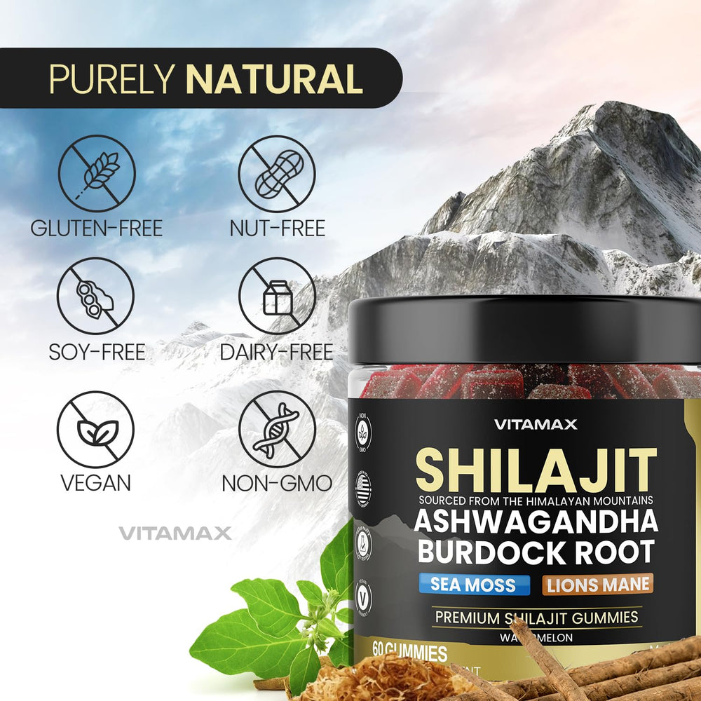 Etiqueta nutricional de Vitamax detallando minerales y certificados