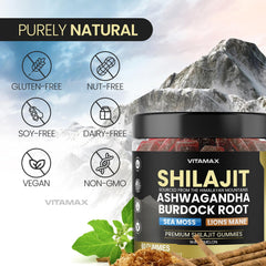 Etiqueta nutricional de Vitamax detallando minerales y certificados