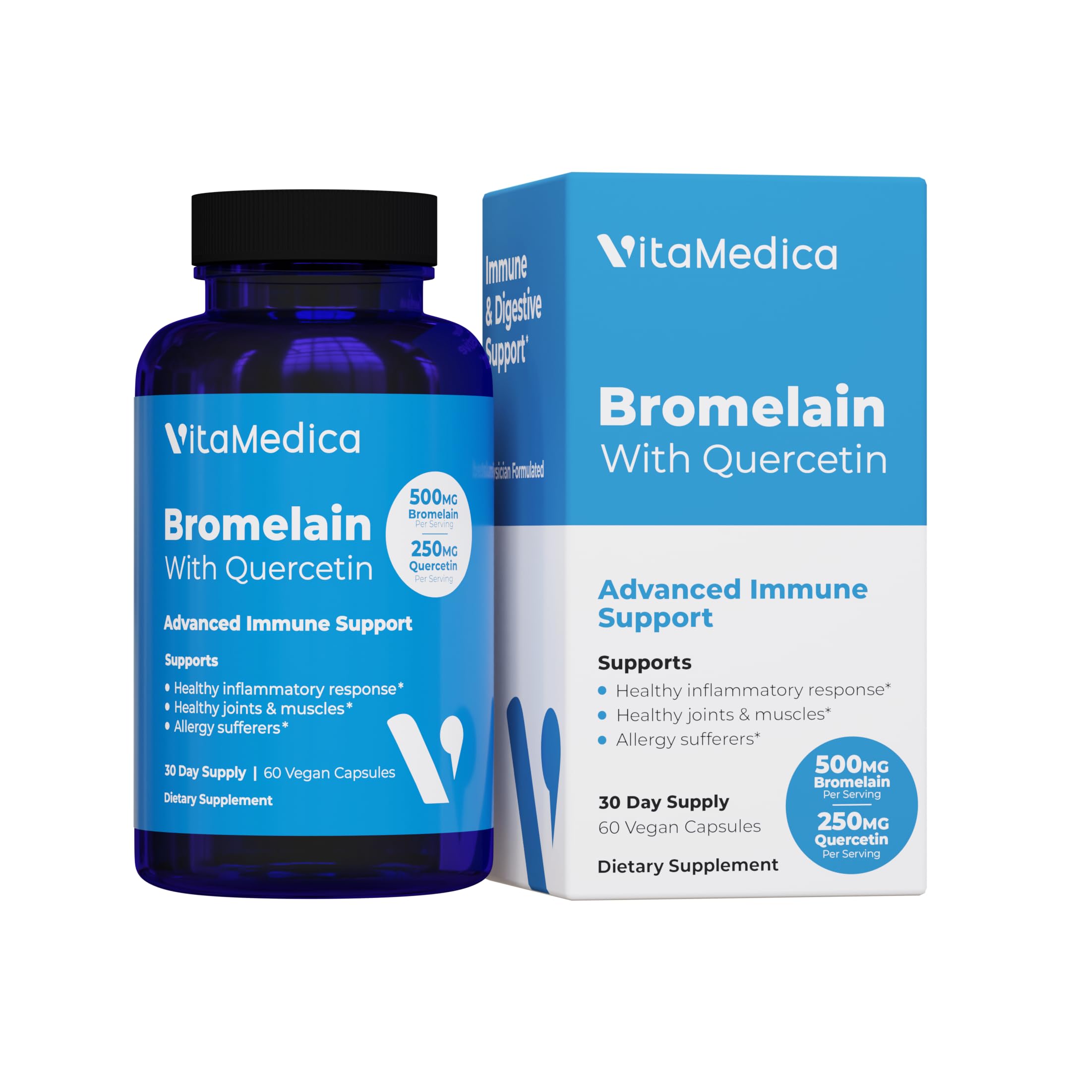VitaMedica envase frontal mostrando dosificación y beneficios