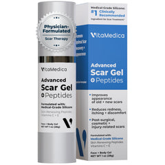 VitaMedica envase frontal mostrando el gel y beneficio de mejora visible