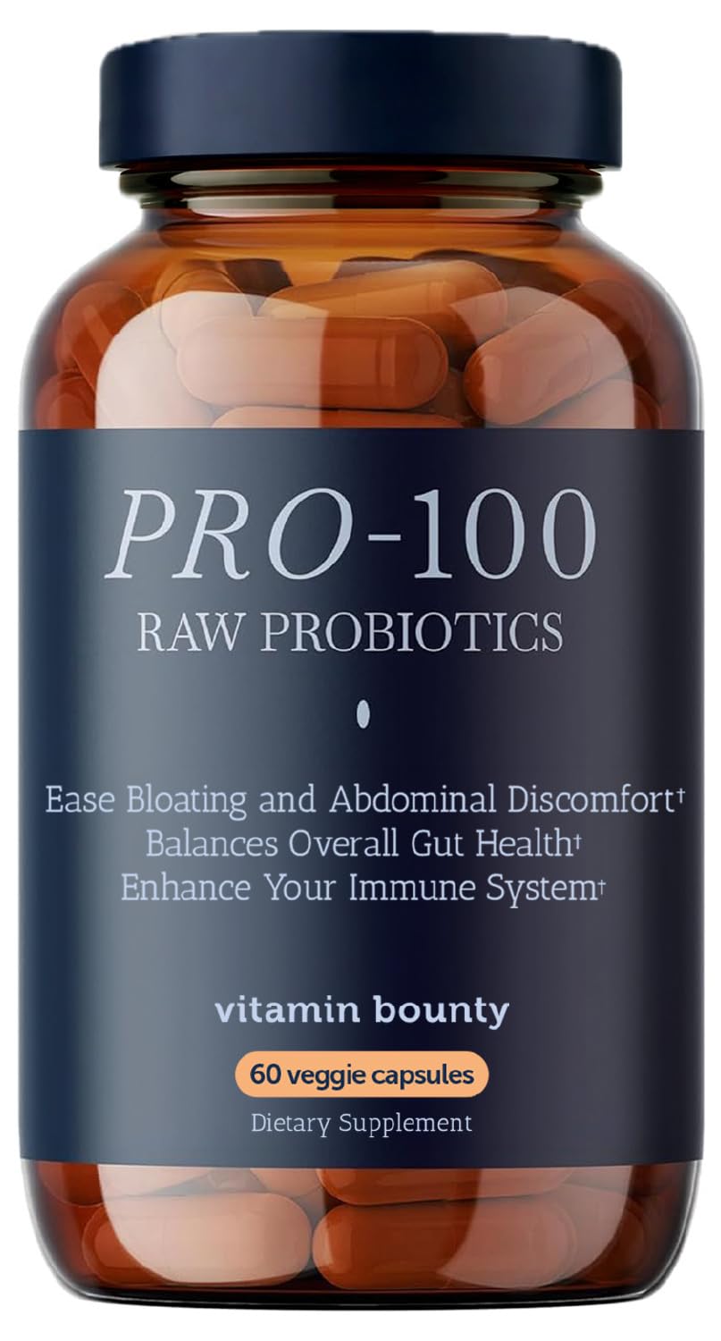 Vitamin Bounty frasco delantero mostrando etiqueta y beneficios principales