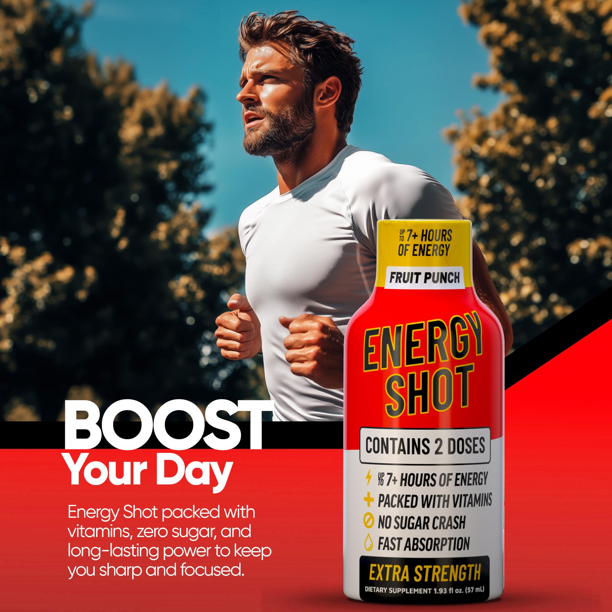 Etiqueta Vitamin Energy con ingredientes y 260 mg de cafeína visibles