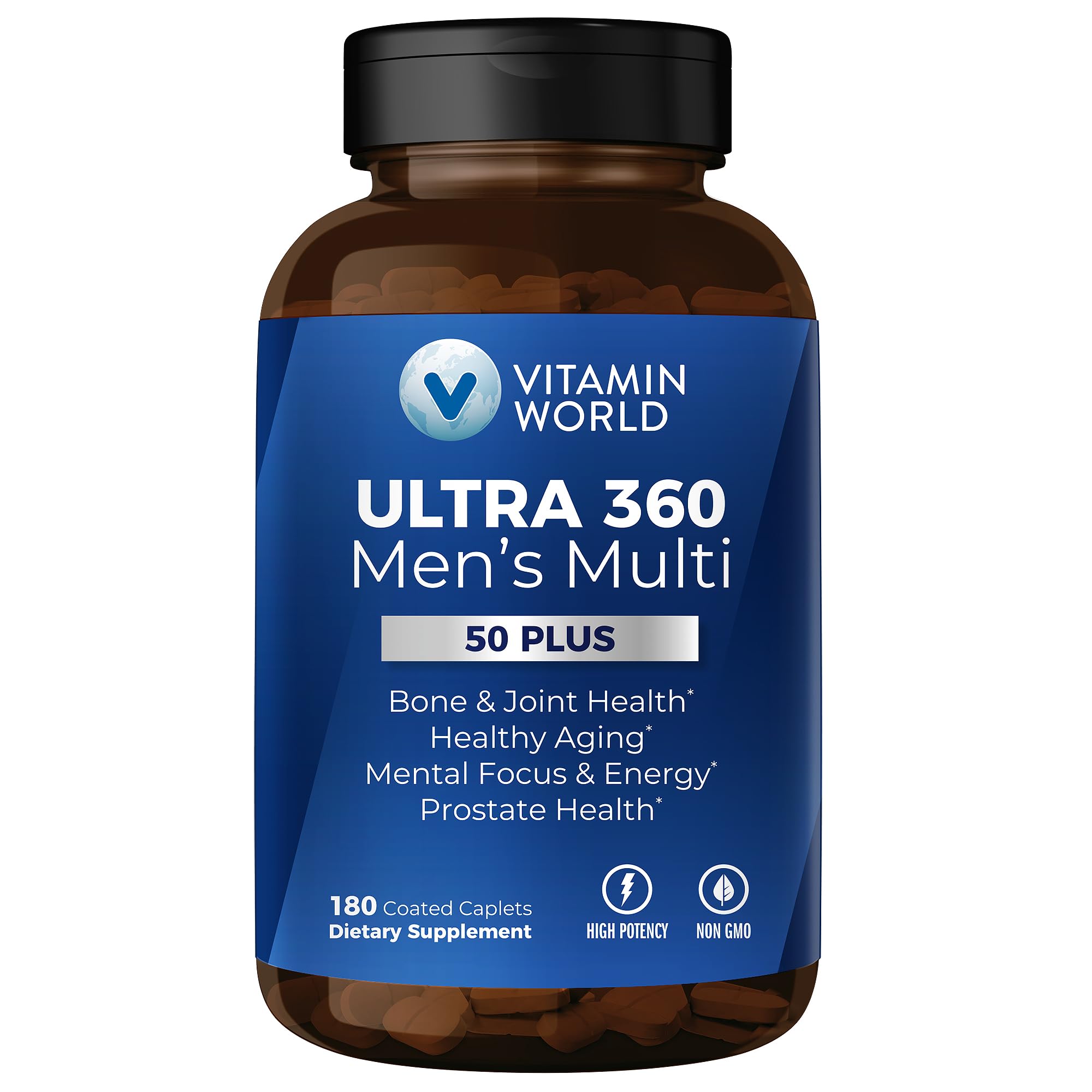 Vitamin World vista frontal del envase mostrando marca y fórmula para 50+