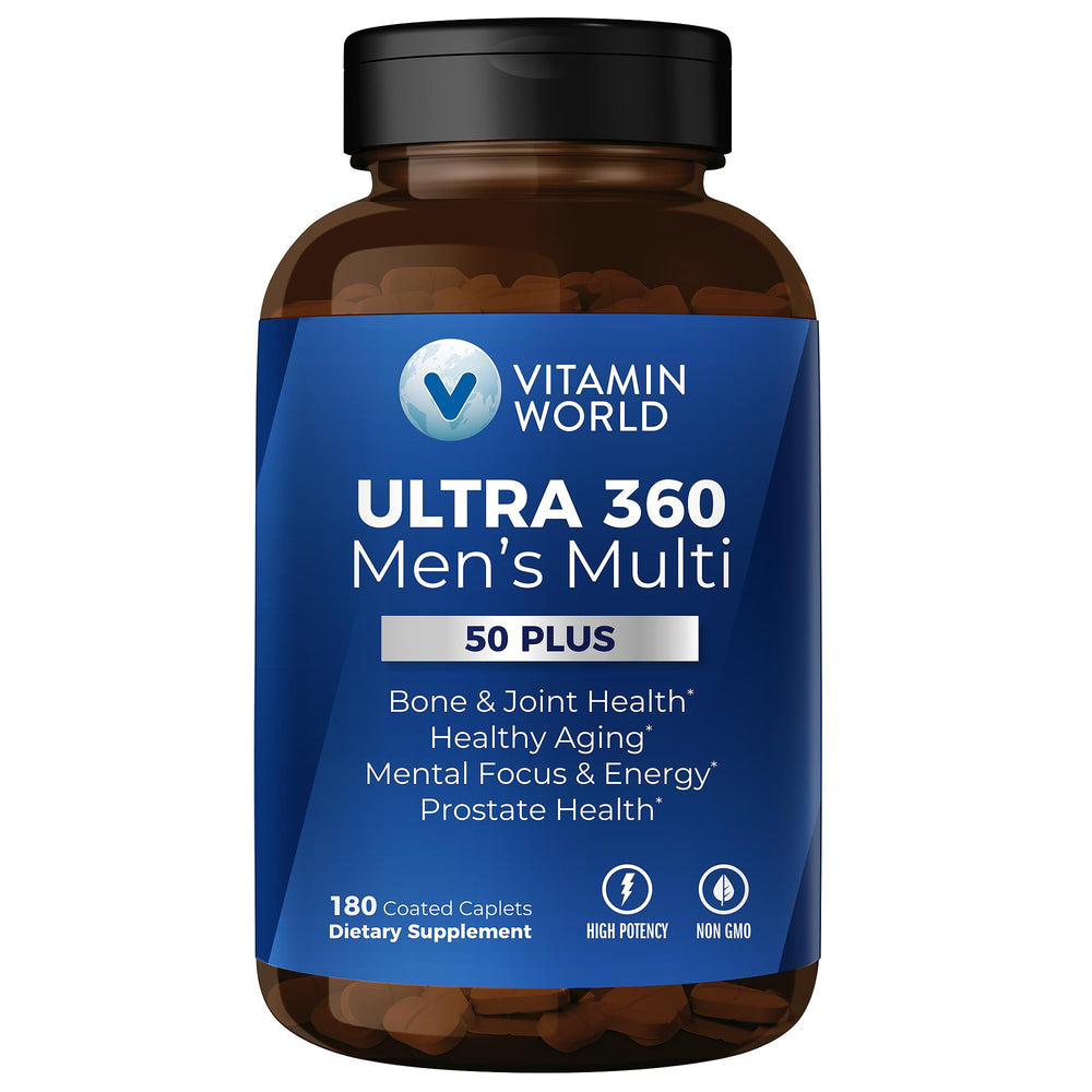 Vitamin World vista frontal del envase mostrando marca y fórmula para 50+