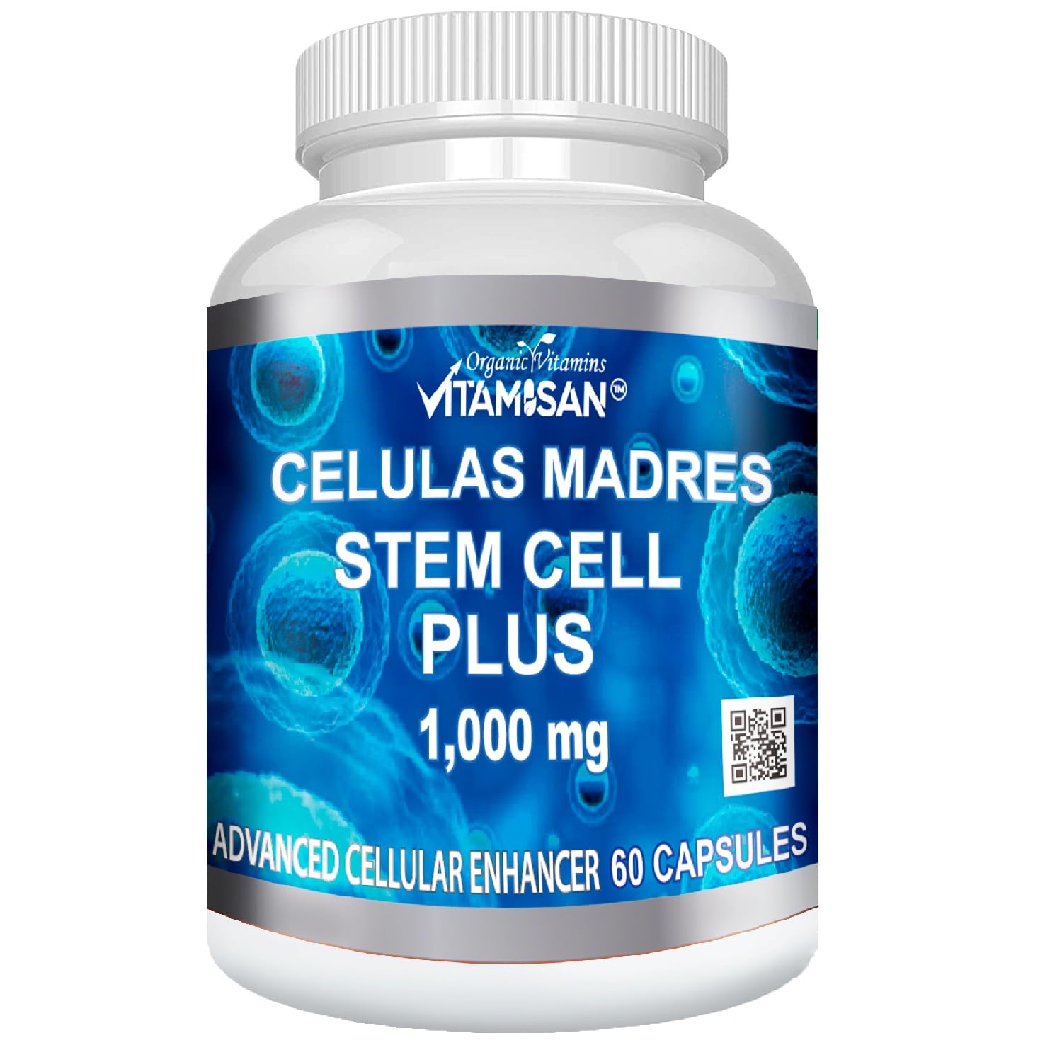 VITAMISAN frasco abierto mostrando cápsulas, almacenamiento seguro