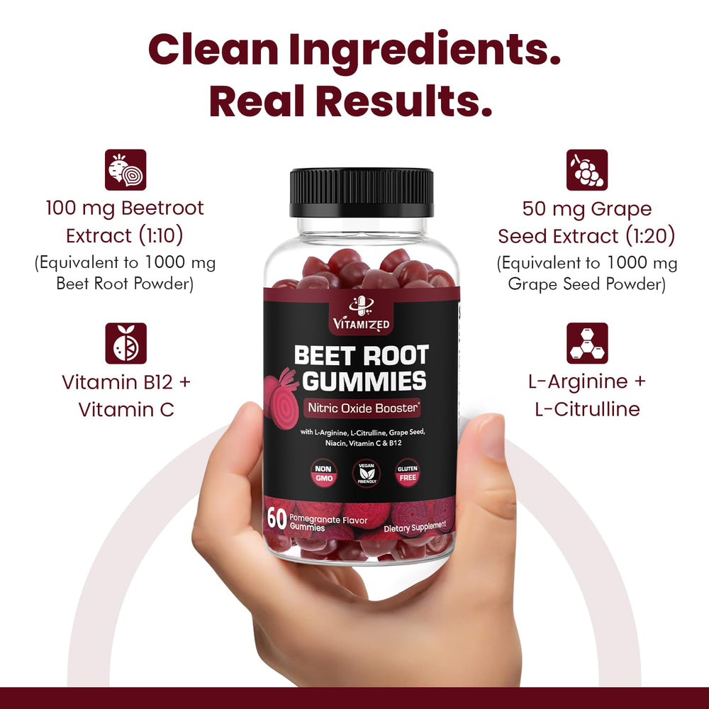 Etiqueta VITAMIZED con ingredientes y vitaminas visibles para confianza
