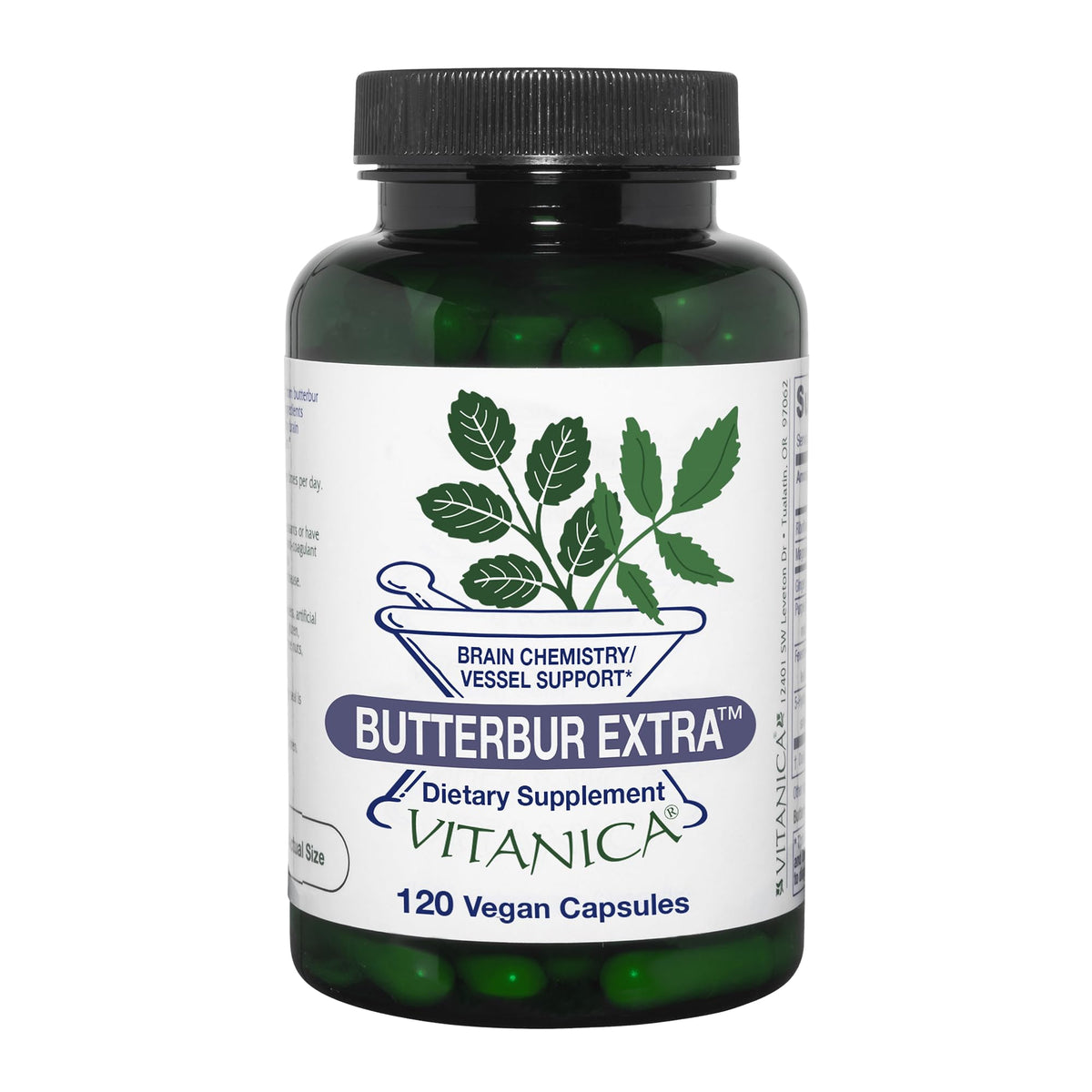 Vitanica Butterbur Extra botella con cápsulas para uso diario