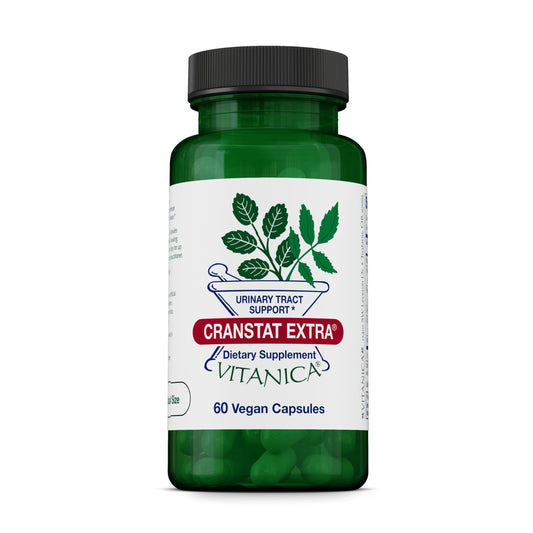 Vitanica CranStat Extra frente del empaque mostrando fórmula y beneficios