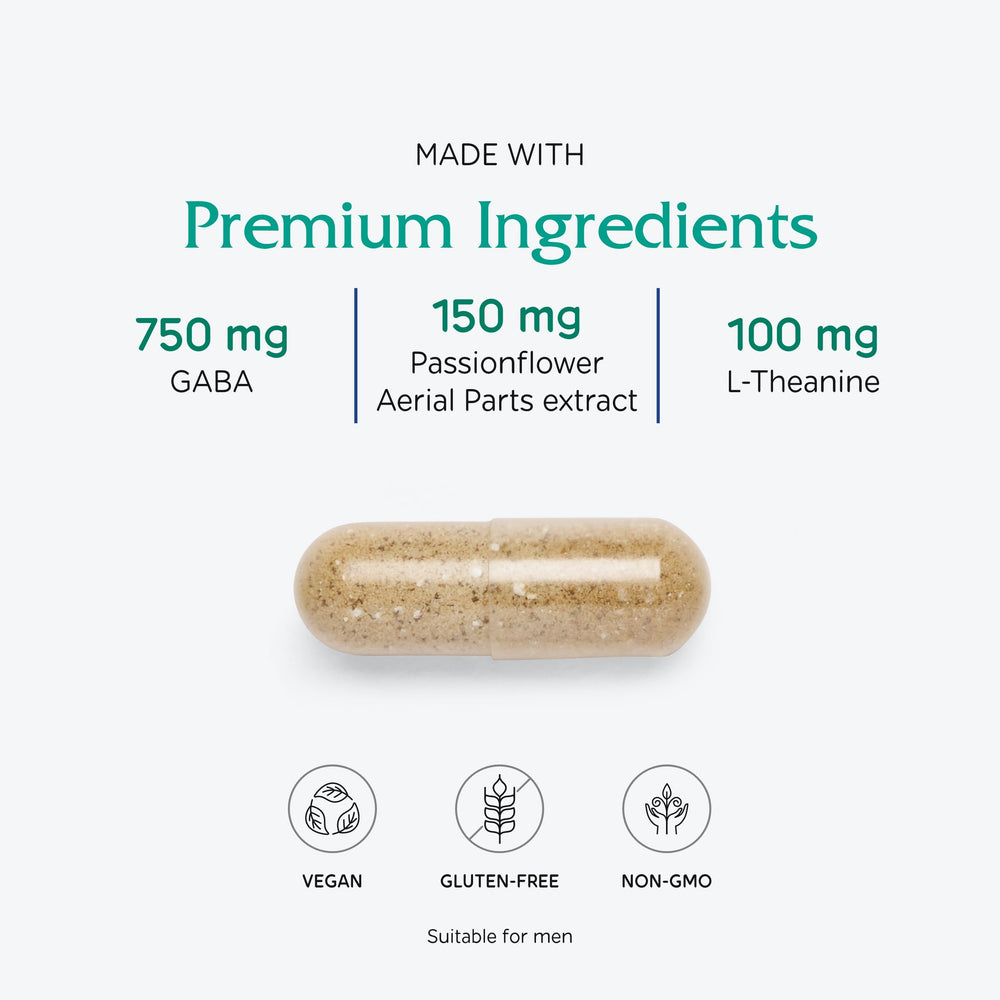Vitanica GABA Ease, tapa hermética, mantiene la frescura de cada cápsula.