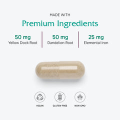Mezcla de dock amarillo, diente de león y ortiga usada por Vitanica para minerales