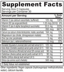 Vitanica Luminous en frasco indica consumo diario de cápsulas para cabello y uñas.