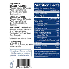 Primer plano etiqueta VitaSeek con información de ingredientes