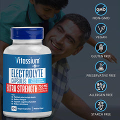 Vitassium etiqueta ingredientes resaltando sodio y potasio por cápsula