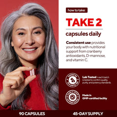 VitaUp imagen de cápsula junto a regla para comparar tamaño real