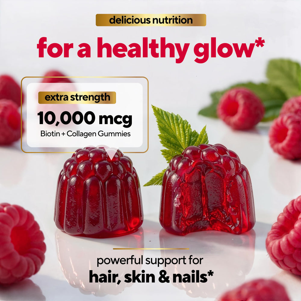 VitaUp etiqueta nutricional destacando biotina 10000mcg por porción