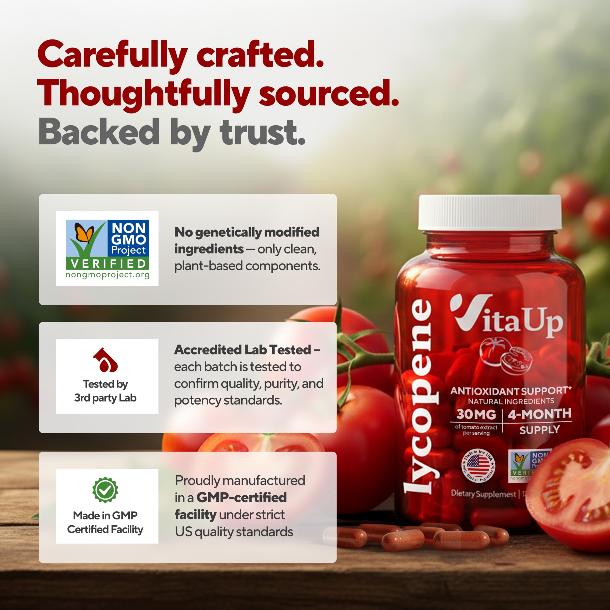 VitaUp etiqueta nutricional visible para transparencia de ingredientes