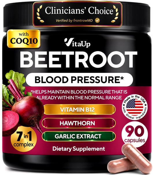 VitaUp envase frontal de cápsulas de remolacha, comodidad diaria