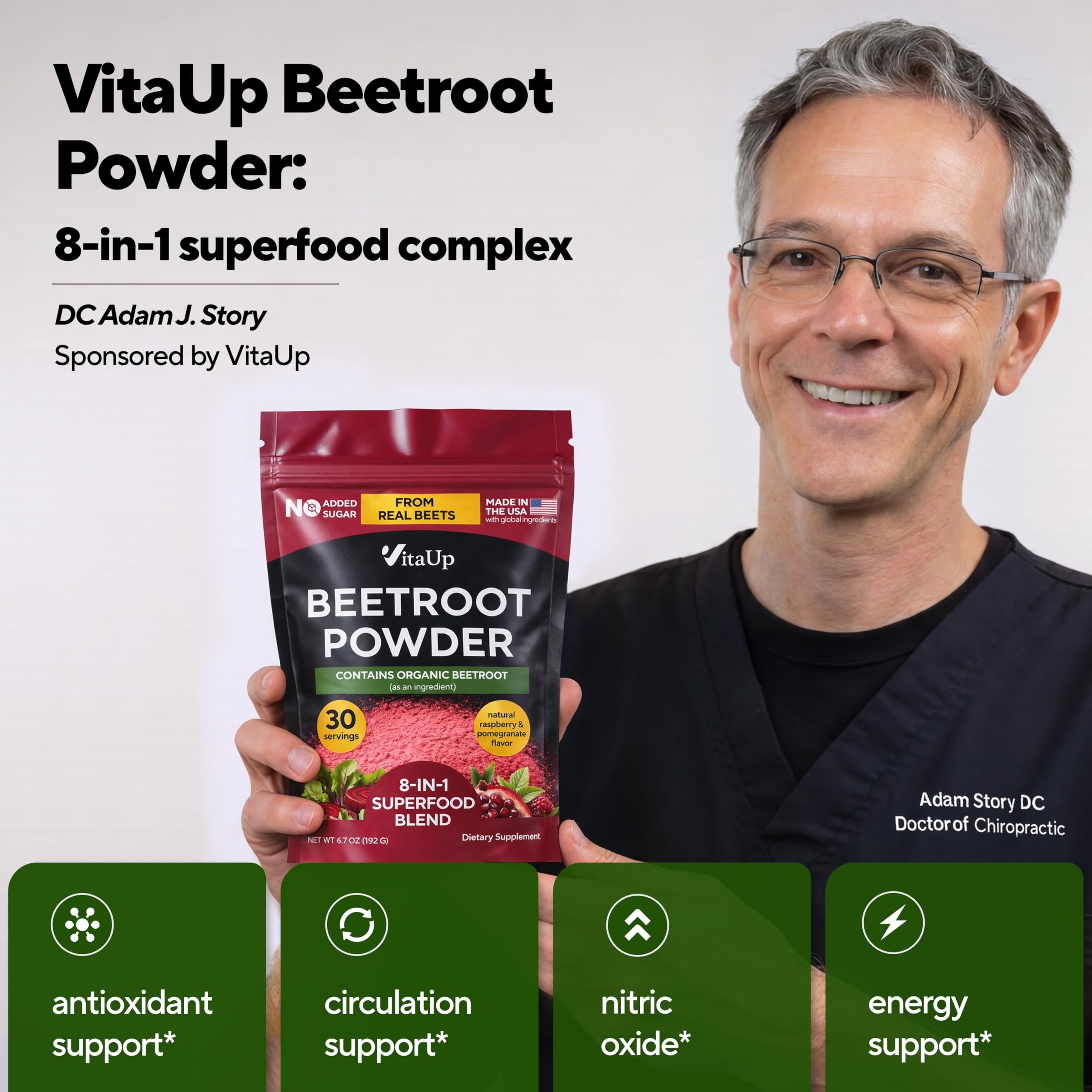 VitaUp ingredientes orgánicos: remolacha y frutos, destaca origen natural