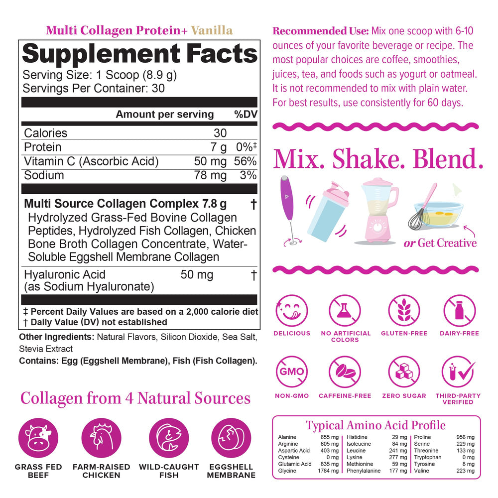 Colágeno de 5 tipos con hialuronico para piel y cabello