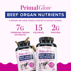 Vitauthority Primal Glow: etiqueta frontal, información de ingredientes clara.