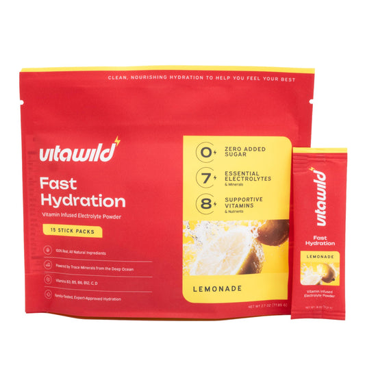 VitaWild pack frontal mostrando 15 sobres, conveniencia y portabilidad