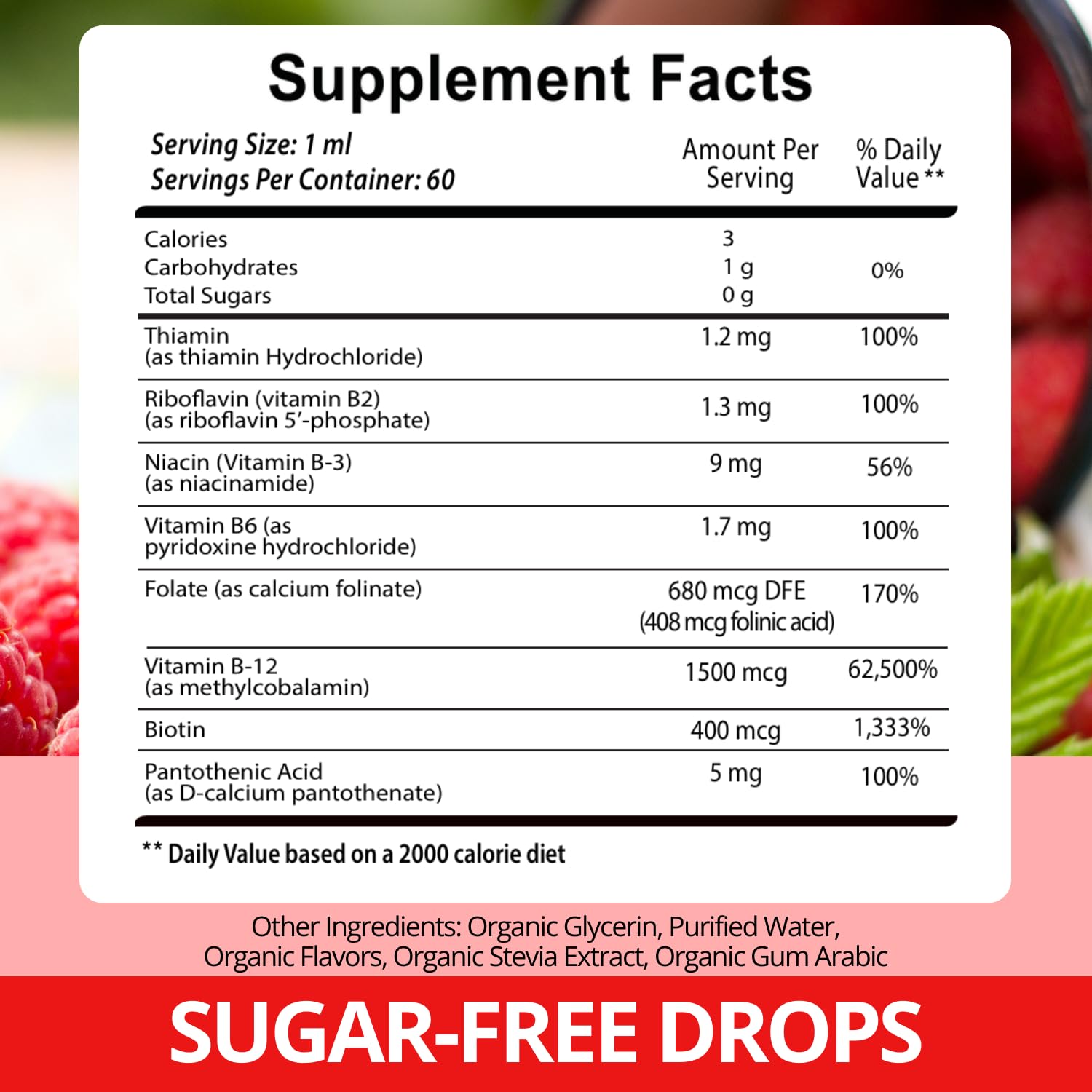 VITBOOST etiqueta con lista de vitaminas, claridad sobre ingredientes activos