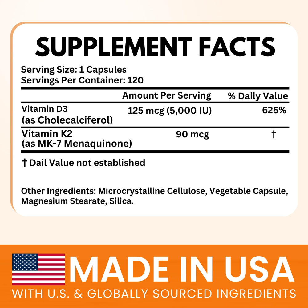VITBOOST detalle de etiqueta con información de D3 125 mcg y K2 MK‑7