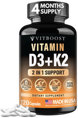 VITBOOST frasco frontal mostrando etiqueta clara y dosis 5000 IU