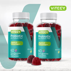 Viteey primer plano de textura de la gomita resaltando sabor berry