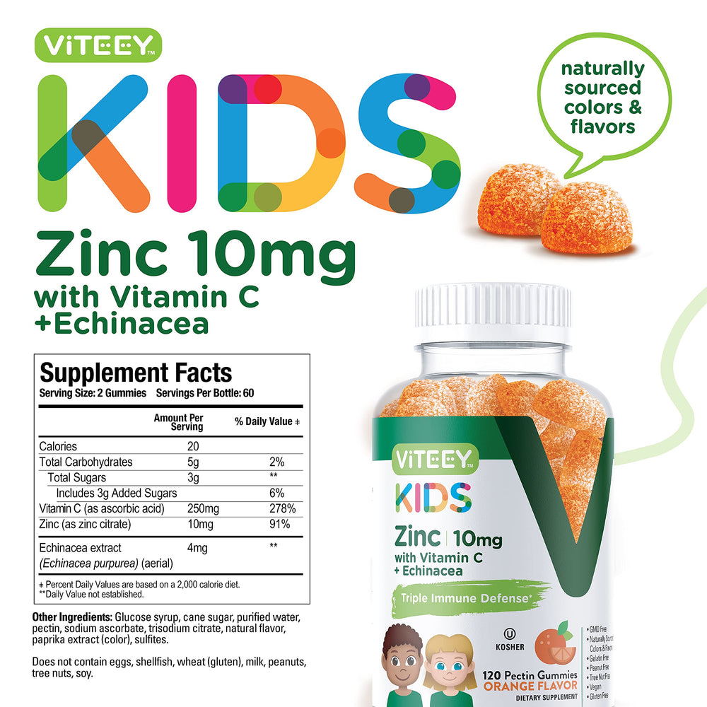 Viteey etiqueta con lista de ingredientes y certificación kosher clara