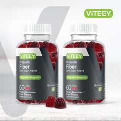 Viteey textura de gominola en primer plano que resalta fibra prebiótica