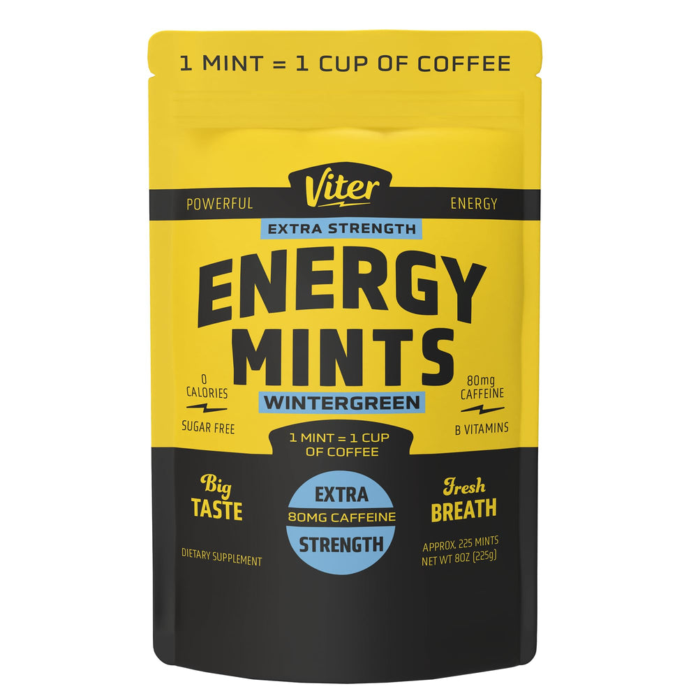 Viter Energy bolsa al frente mostrando sabor wintergreen y conveniencia