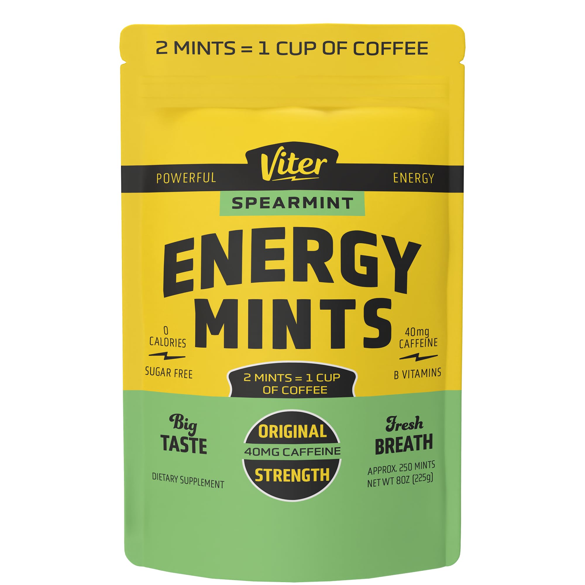 Viter Energy empaque frontal mostrando bolsa grande y beneficios