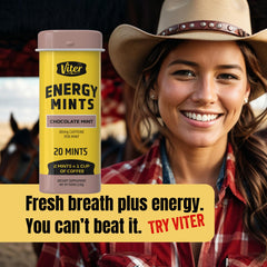 Detalle de una mint Chocolate Mint de Viter Energy resaltando sabor y frescura