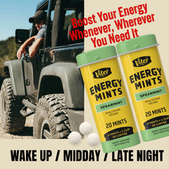 Viter Energy mints dispuestas destacando dosis y forma práctica