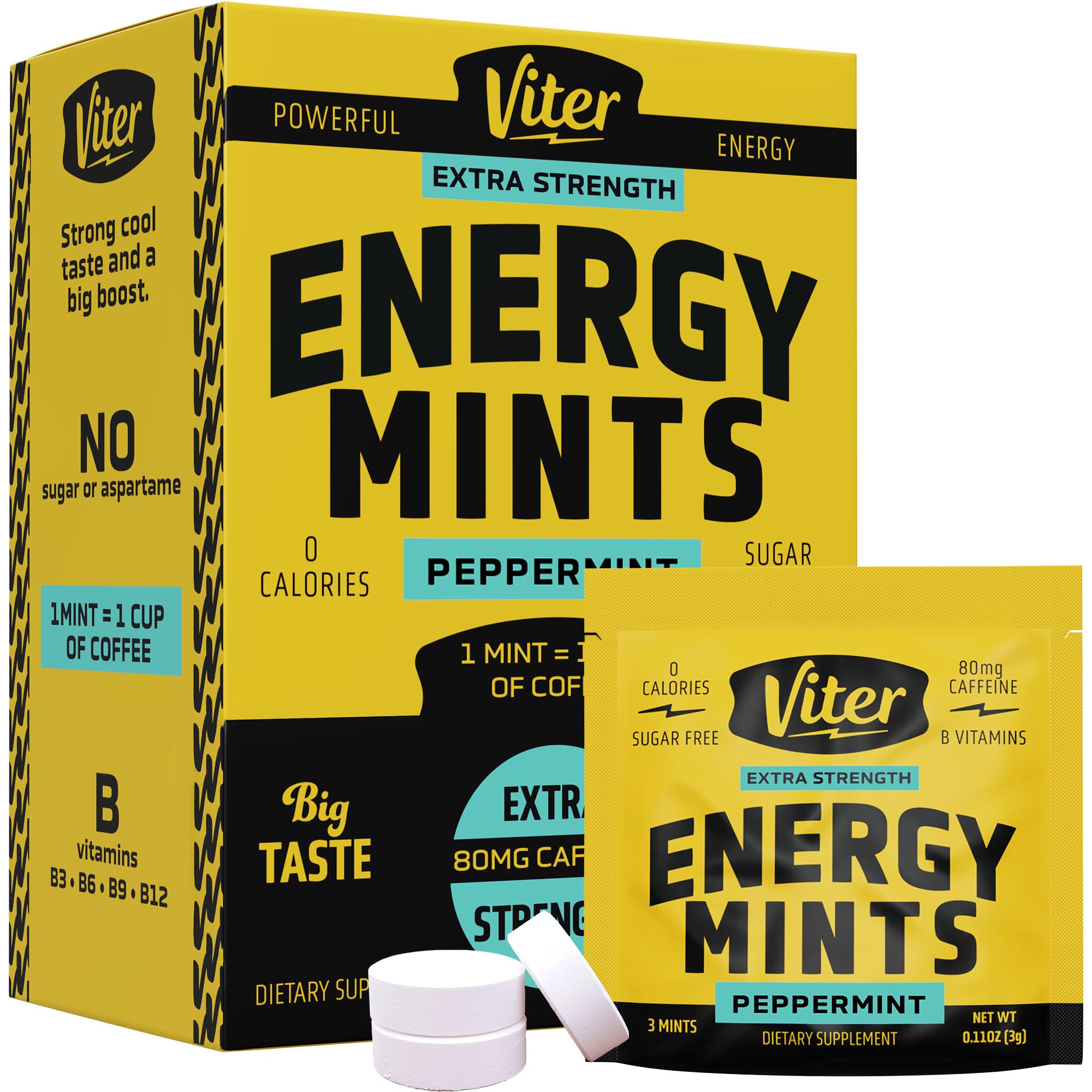 Viter Energy empaque frontal mostrando 80 mg y beneficios