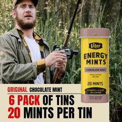 Viter Energy lata abierta con 20 mints visibles que refrescan y aportan cafeína exacta